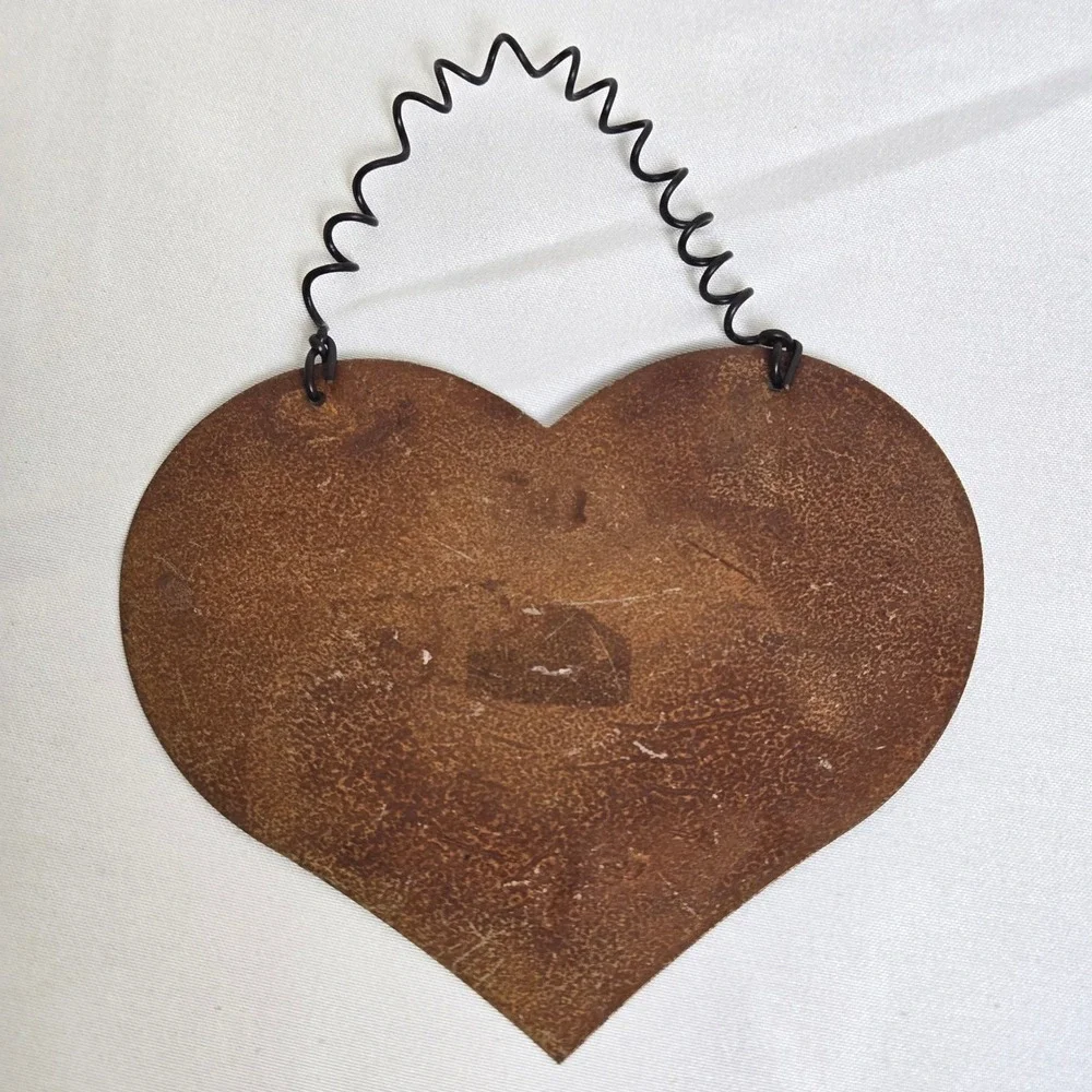 Rustic Metal Heart Christmas Ornament Snowman Cardinal Birdhouse 4